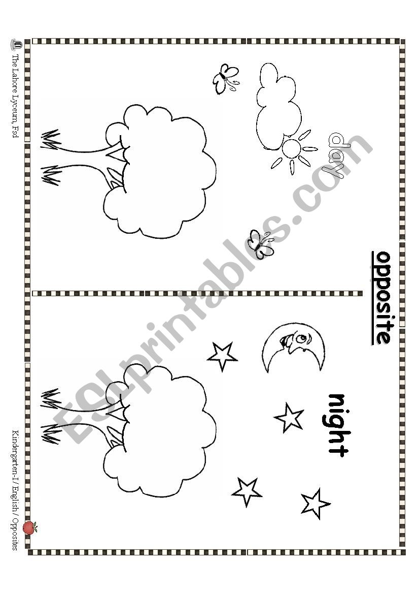 Opposite Day and Night worksheet