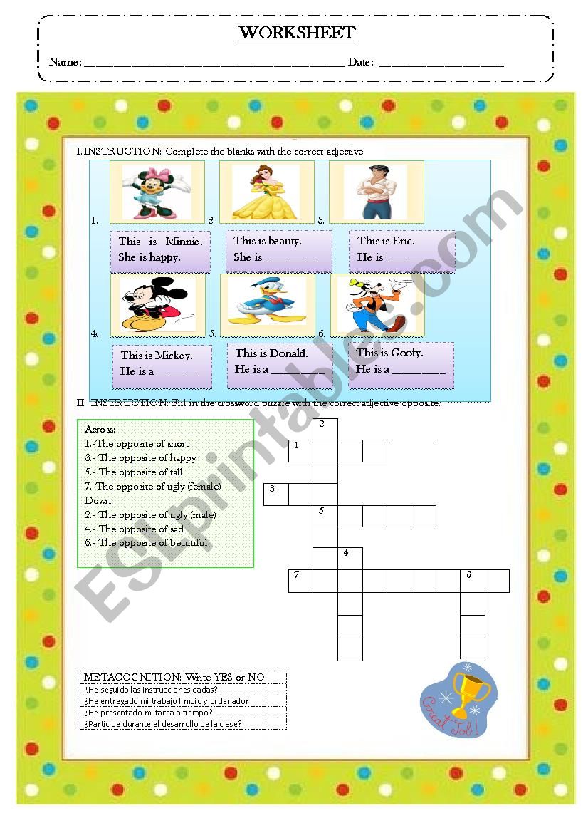 oppositeadjective3 worksheet