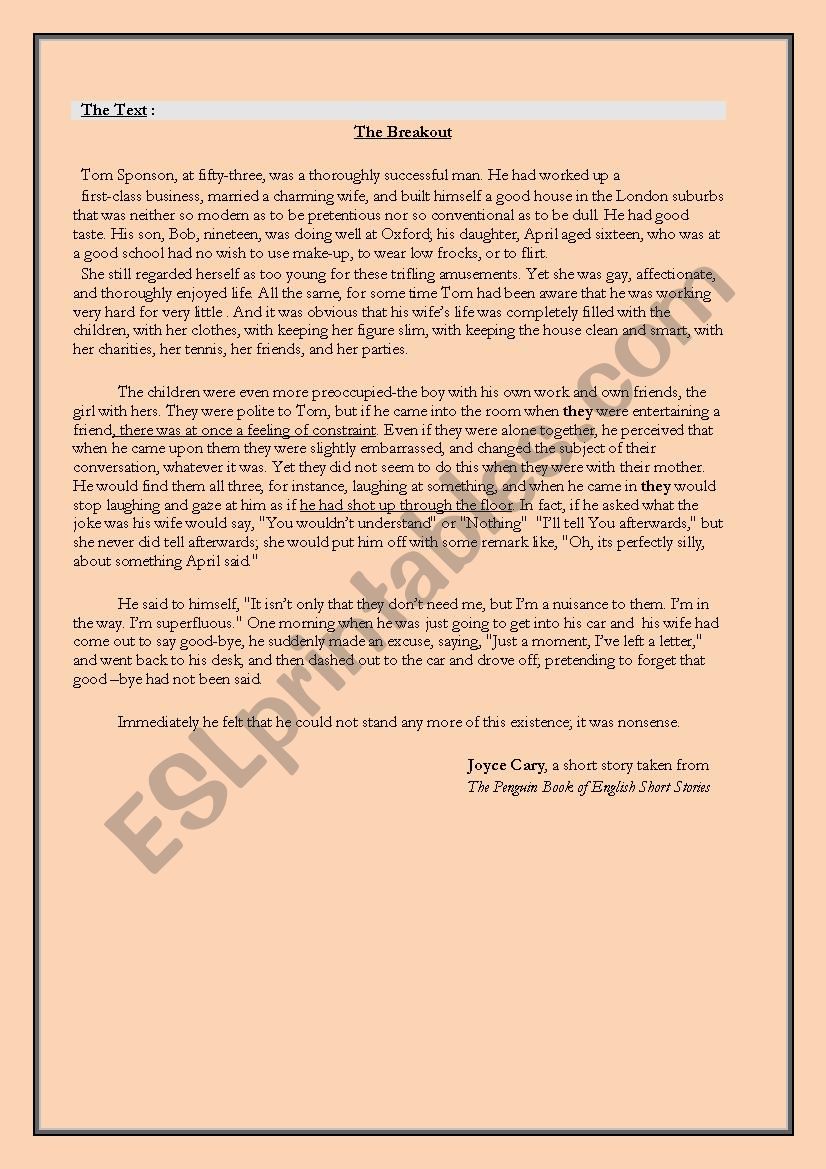an end of term test  worksheet
