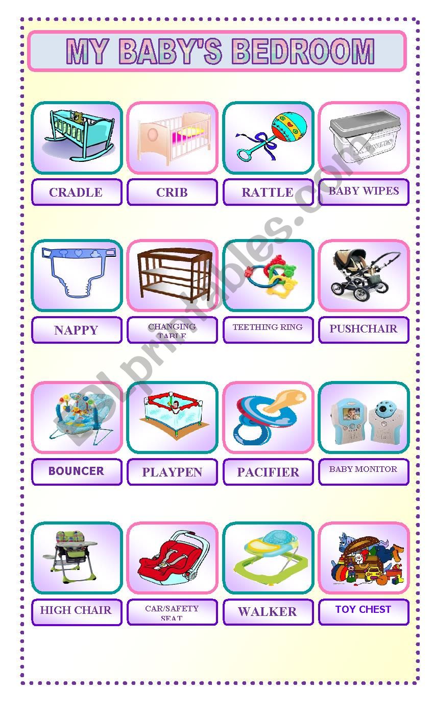 My babys bedroom worksheet