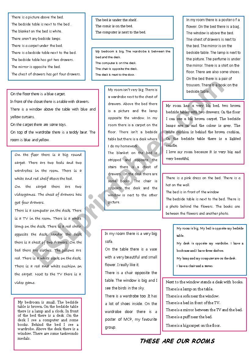 THESE ARE OUR ROOMS worksheet