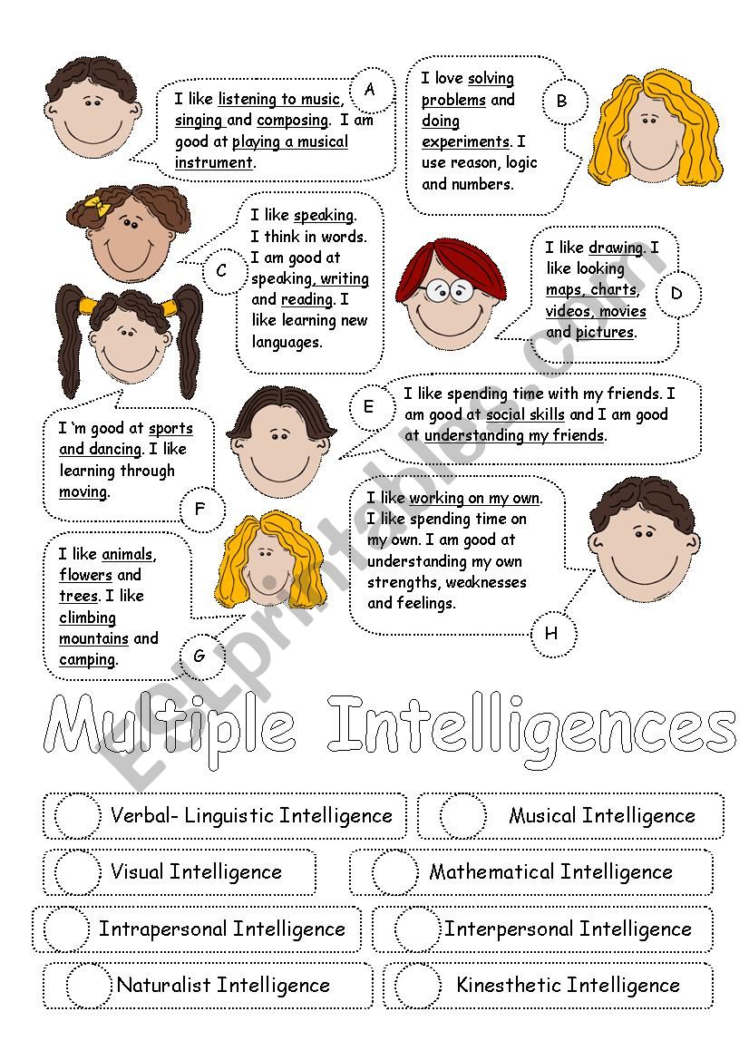 Multiple Intelligences - Matching 