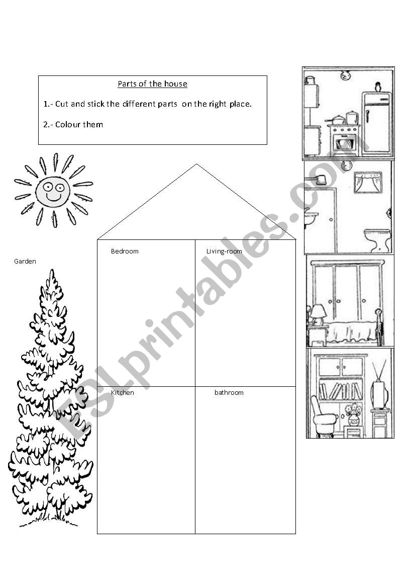 Parts of the house worksheet