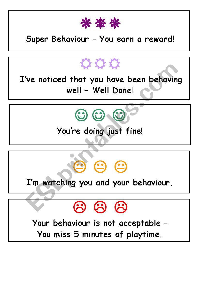 Behavoir worksheet