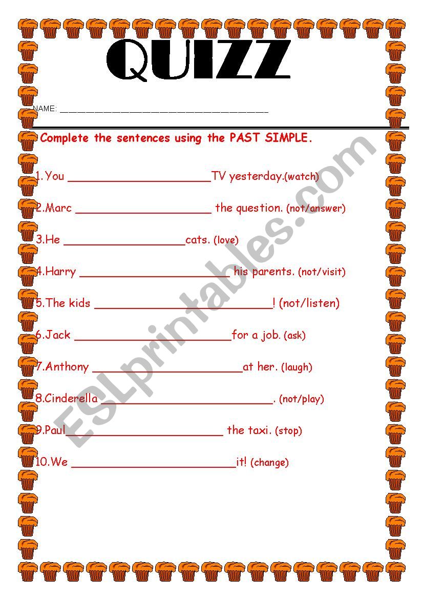 REGULAR VERBS worksheet