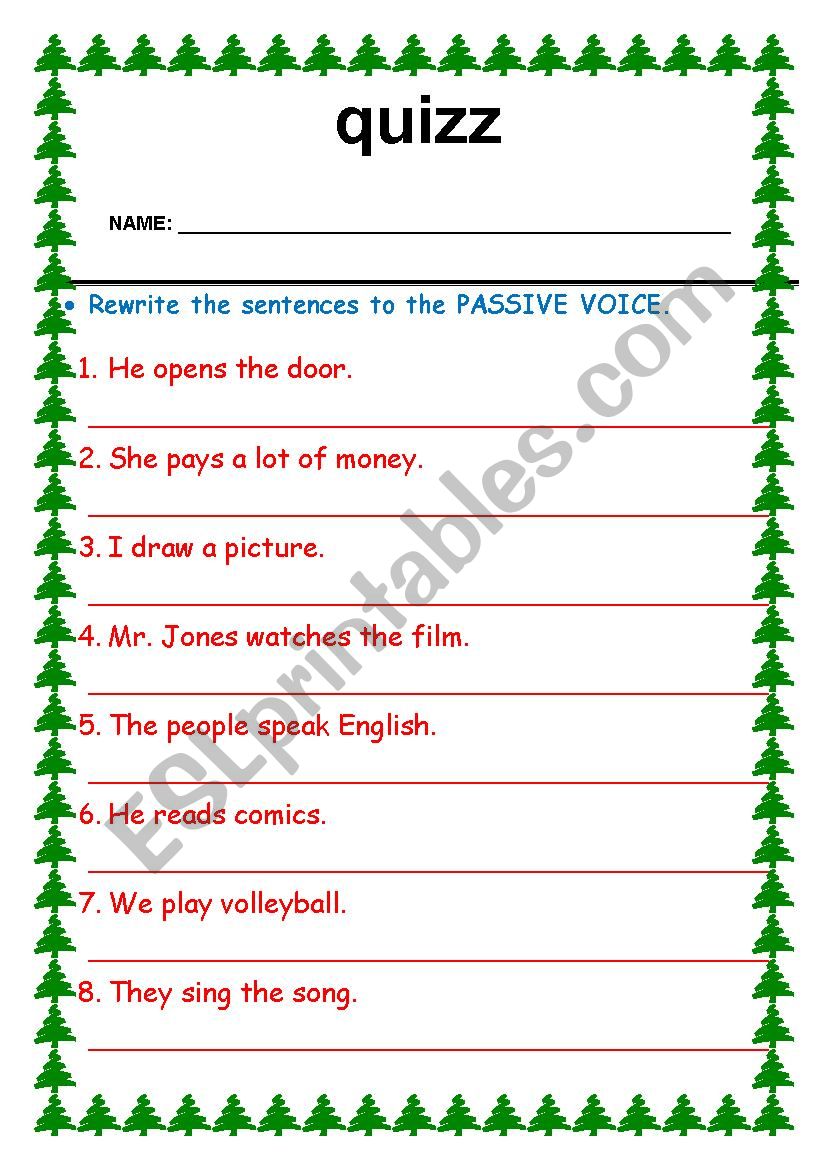 PASSIVE VOICE-FUTURE WILL worksheet