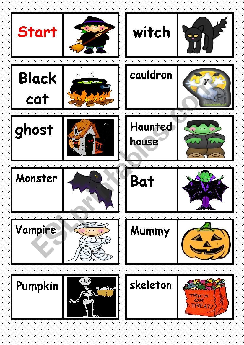 HALLOWEEN DOMINO 1/2 worksheet