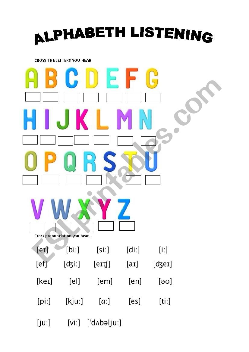 Alphabet worksheet