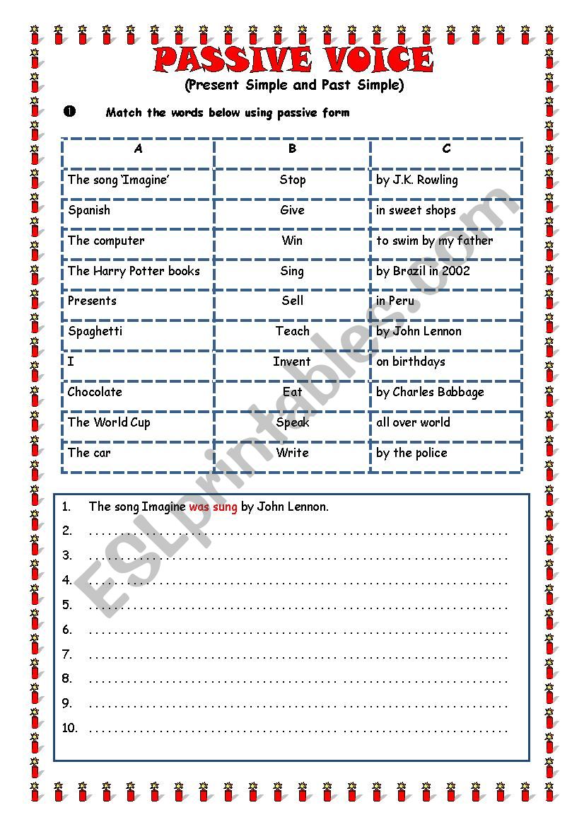 Passive Voice worksheet