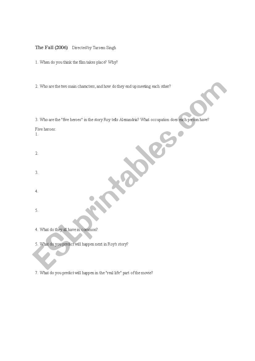 Worksheet for 