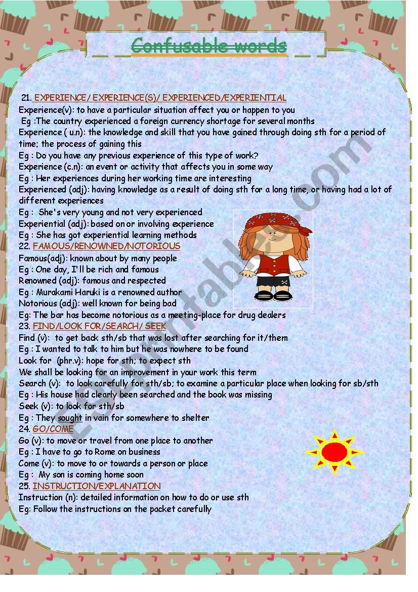 confusable words 3 worksheet