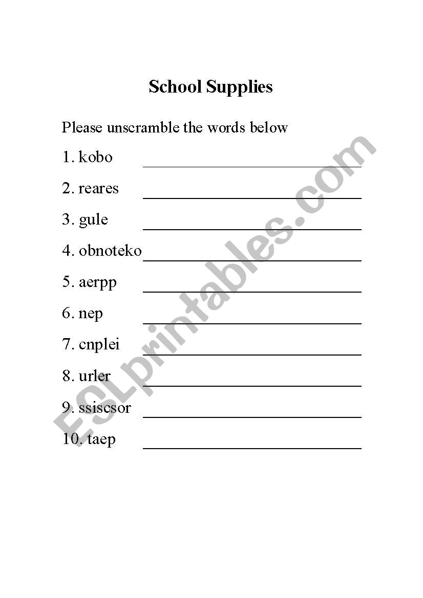Vegetables worksheet
