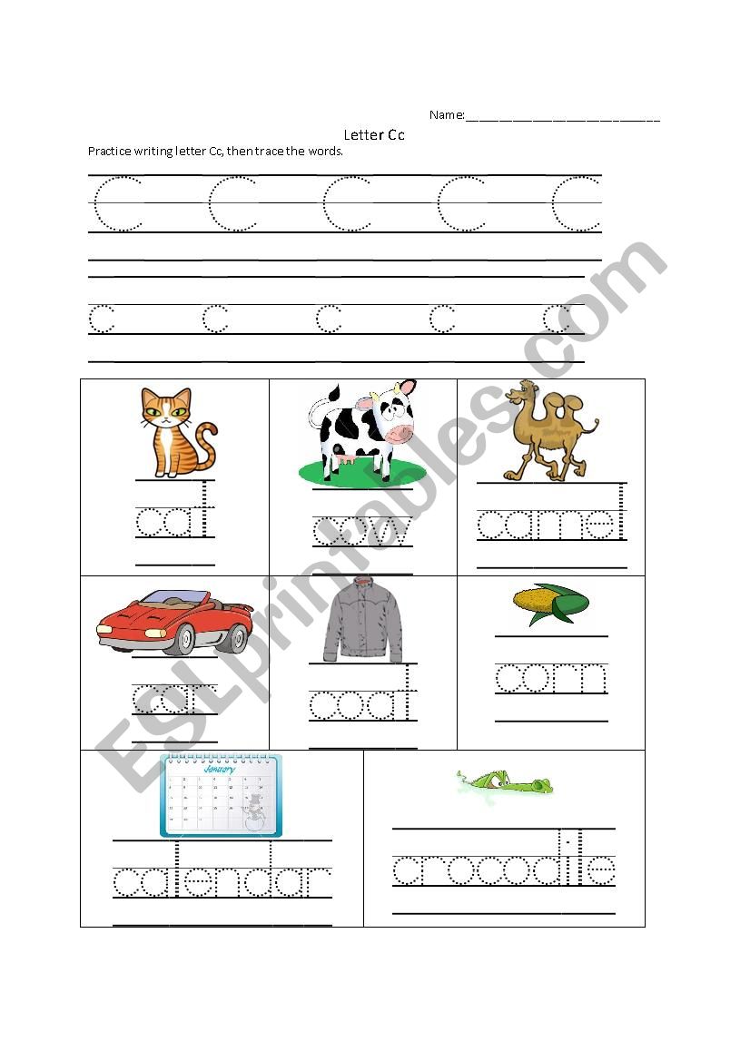 Letter Cc worksheet