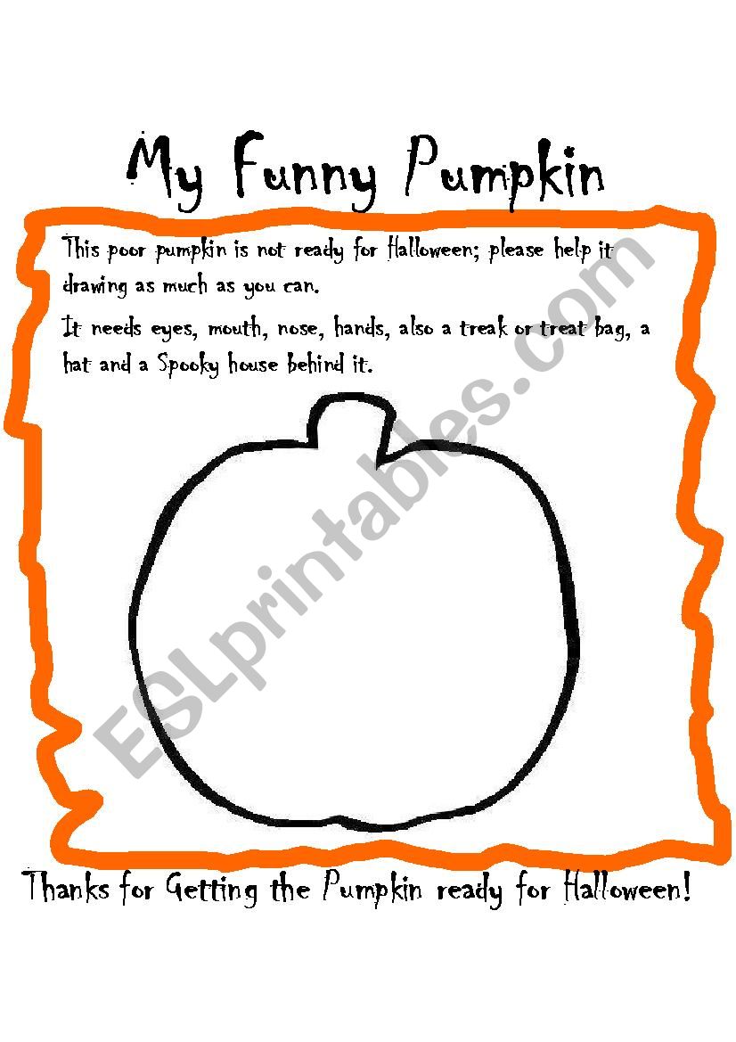 My Funny Pumpkin - Halloween worksheet