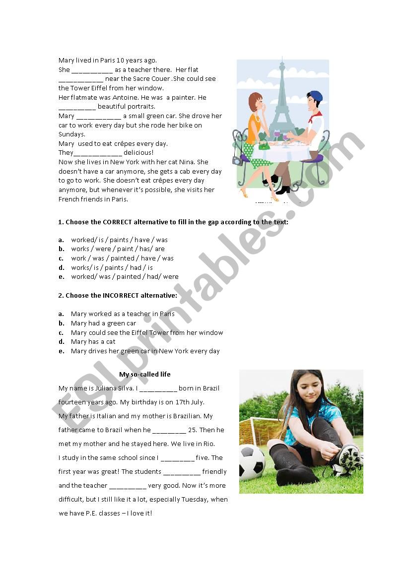 Simple Past - Multiple Choice worksheet