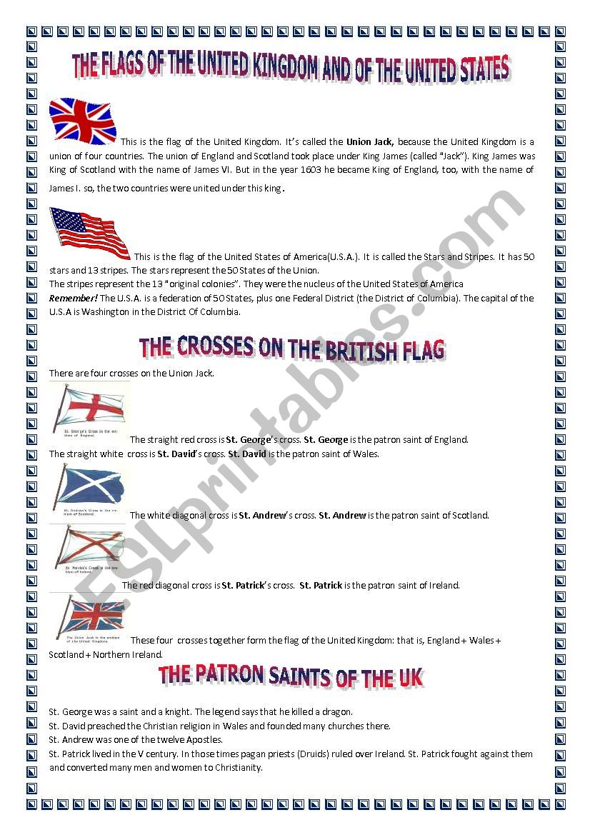 The flags of the United Kingdom and of United States of America