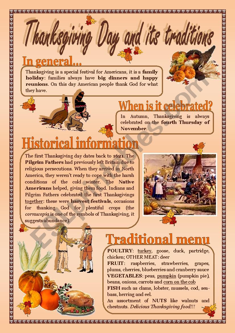 THANKSGIVING DAY and its traditions