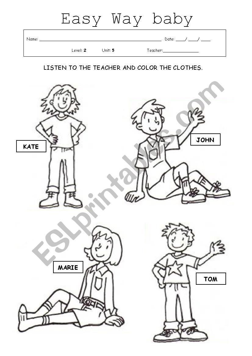 Clothes worksheet