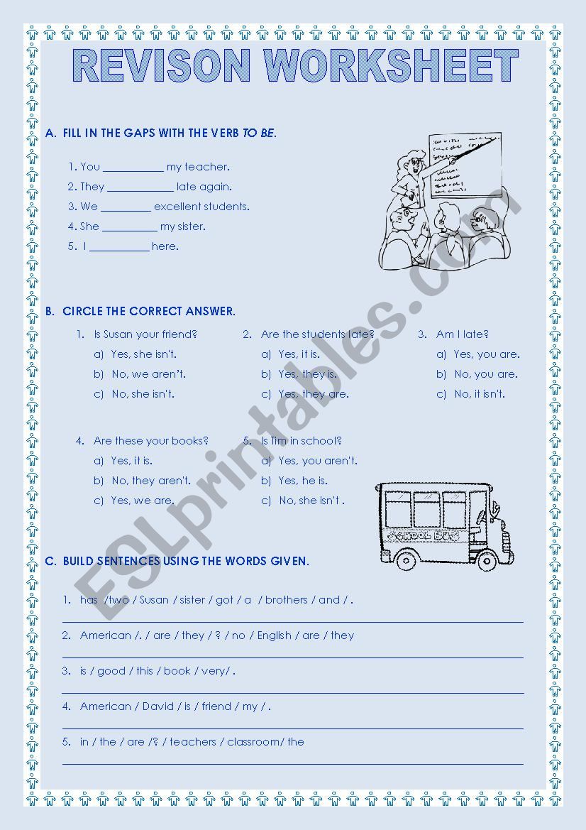 Revision worksheet worksheet