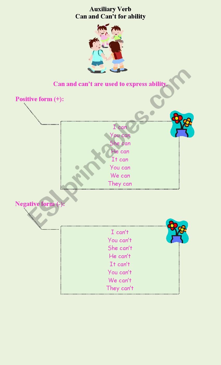 Can and Cant worksheet