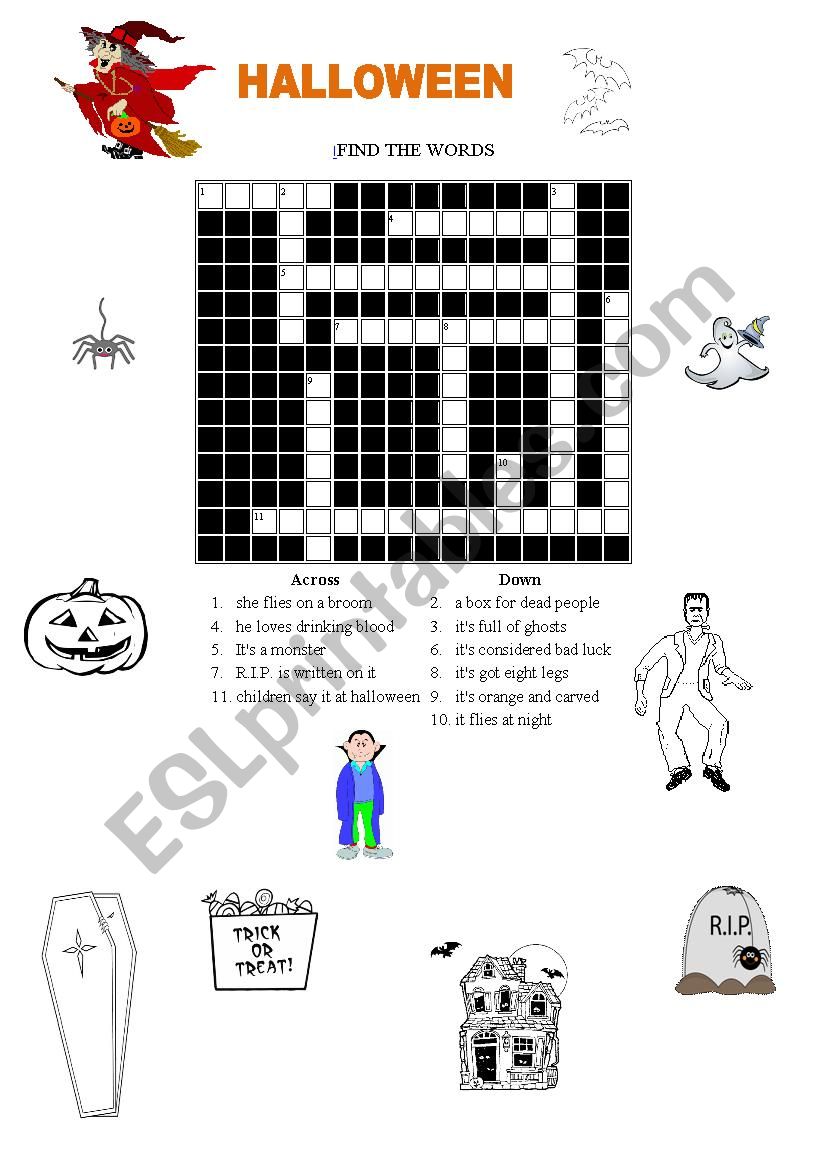 Halloween Crossword worksheet