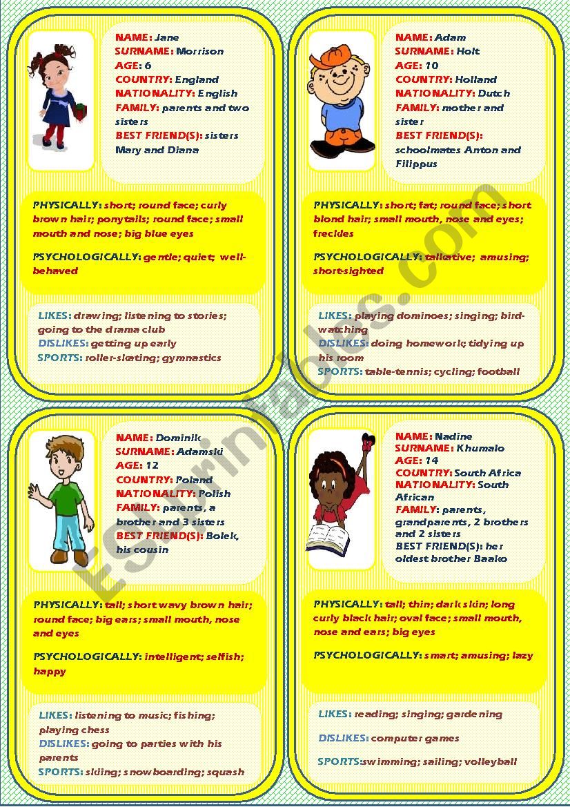 Personal identification - Speaking cards 2 (4)