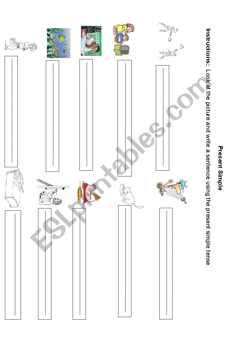 Sentences with simple present worksheet