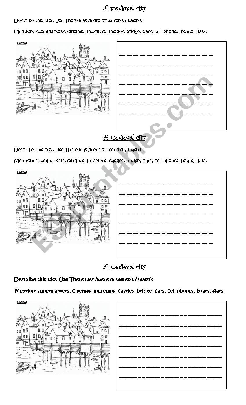 A medieval city  worksheet
