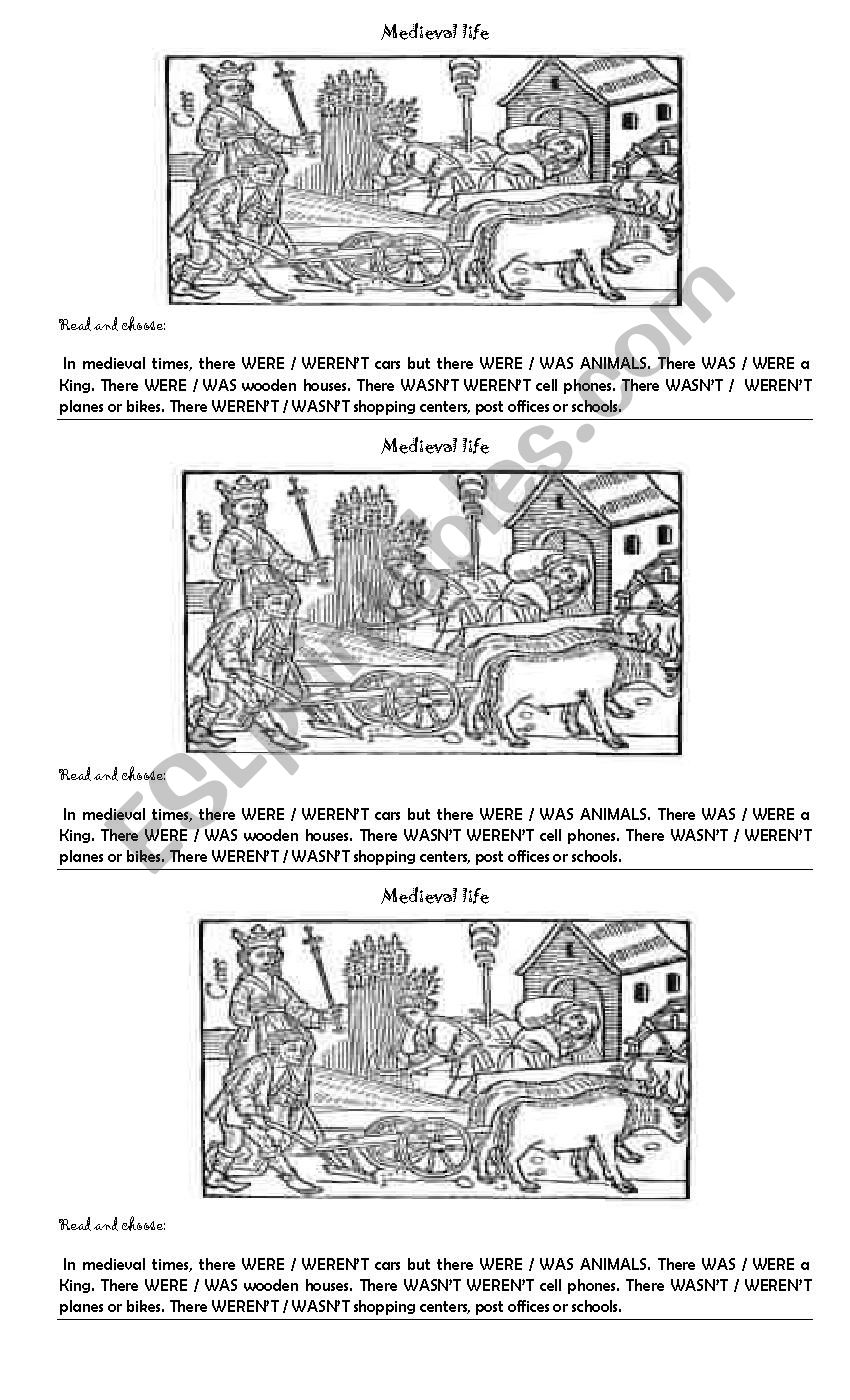 A medieval life  worksheet