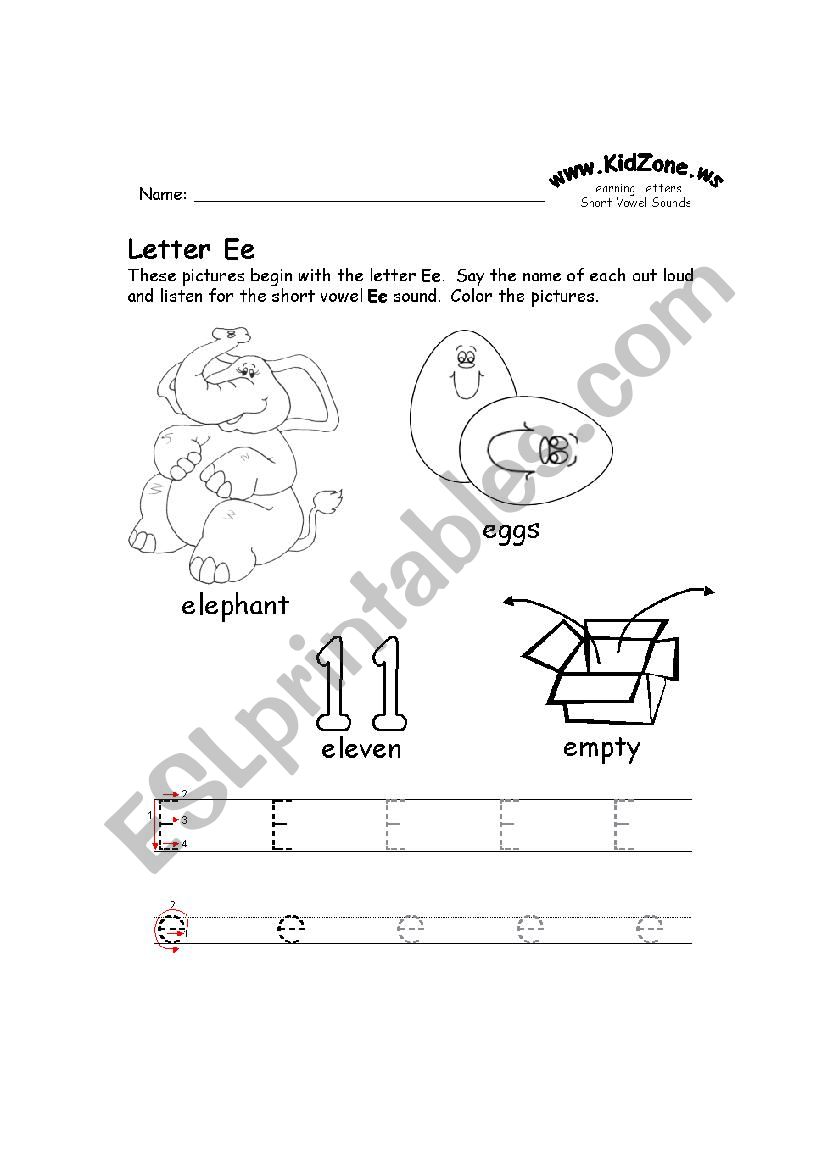E-H tracing worksheet  worksheet