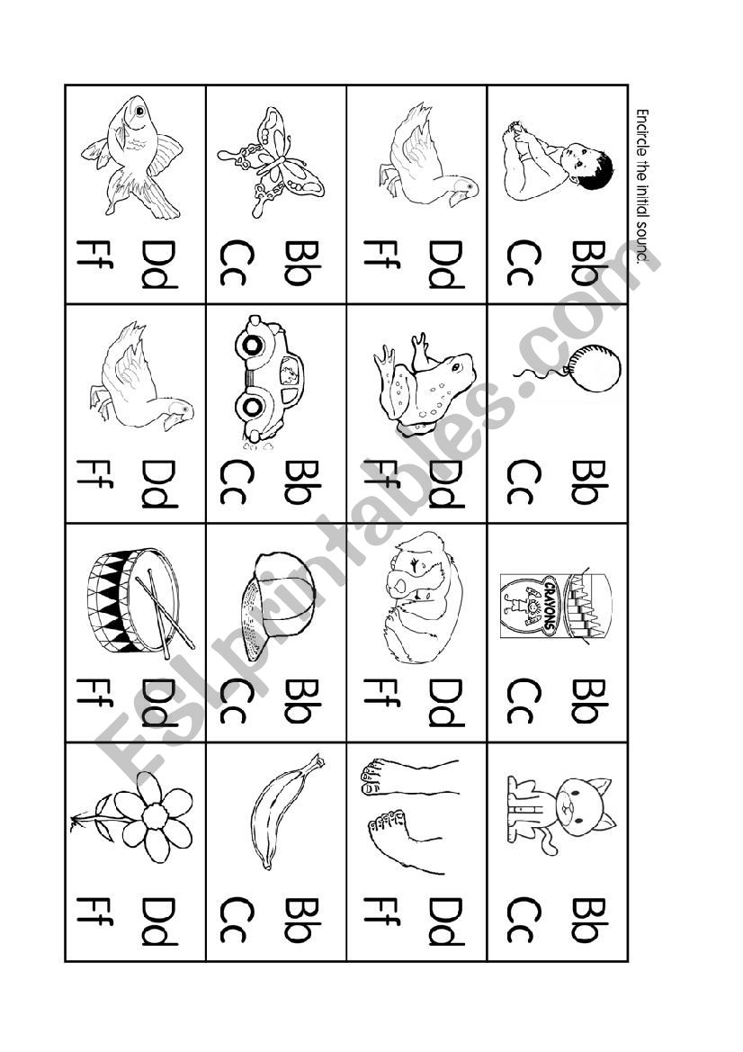 Identifying the initial sound 2