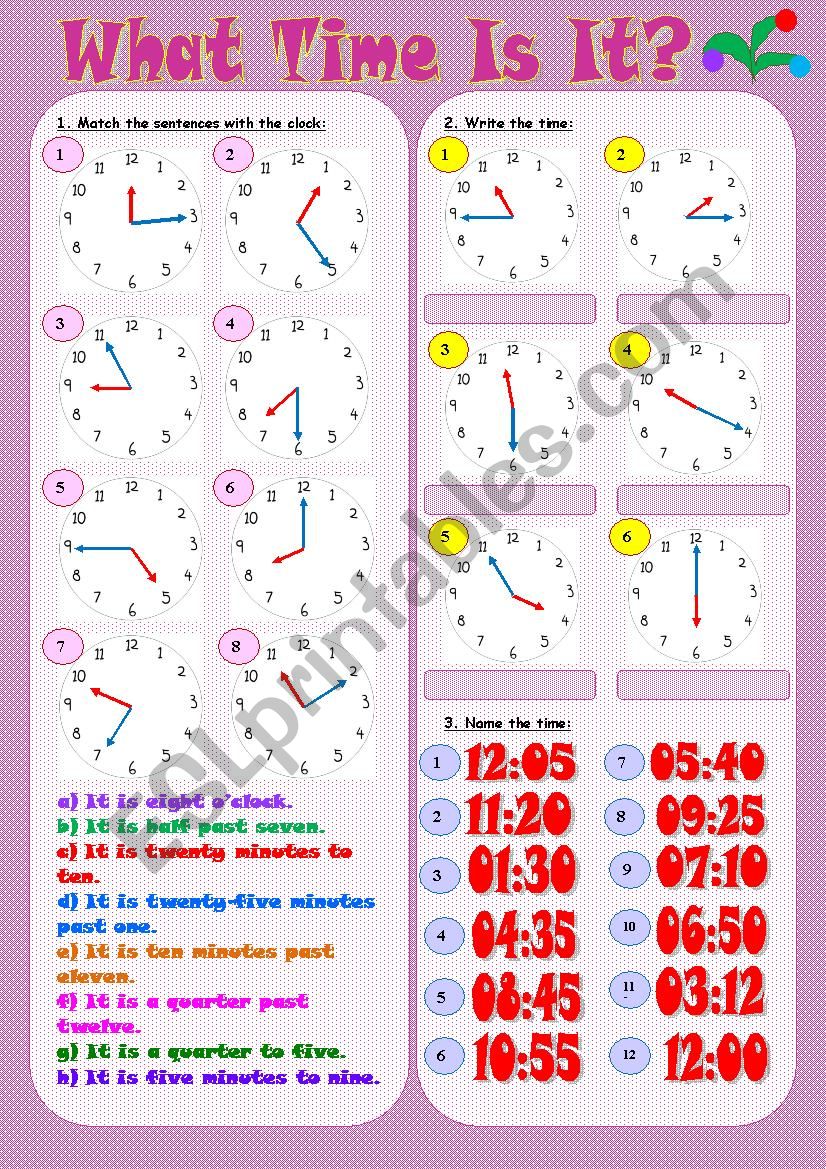 What time is it? worksheet