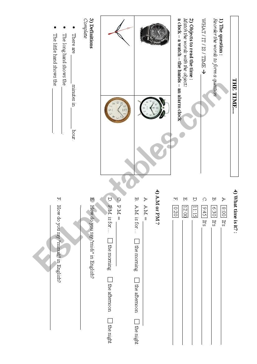 What time is it? worksheet