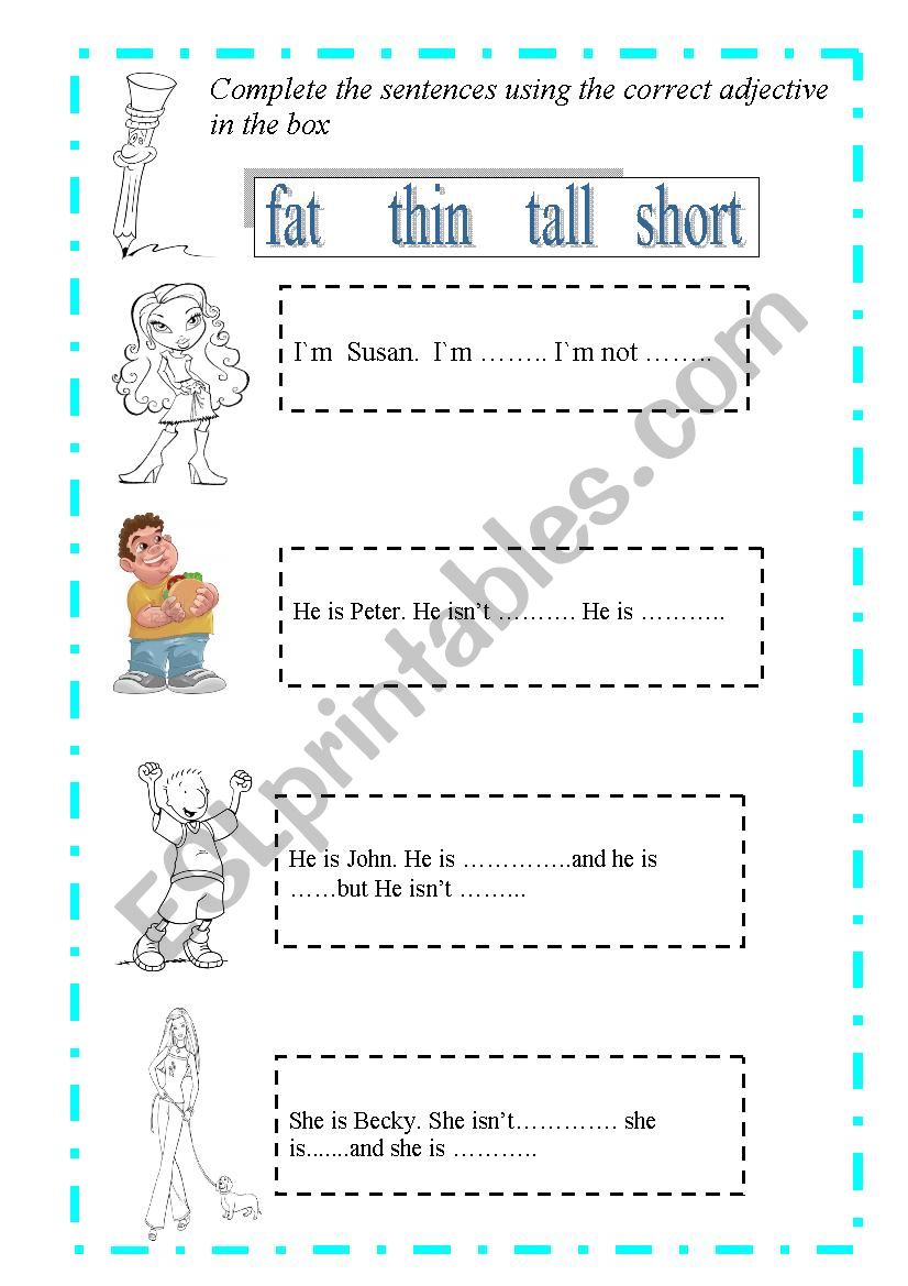 Adjectives worksheet