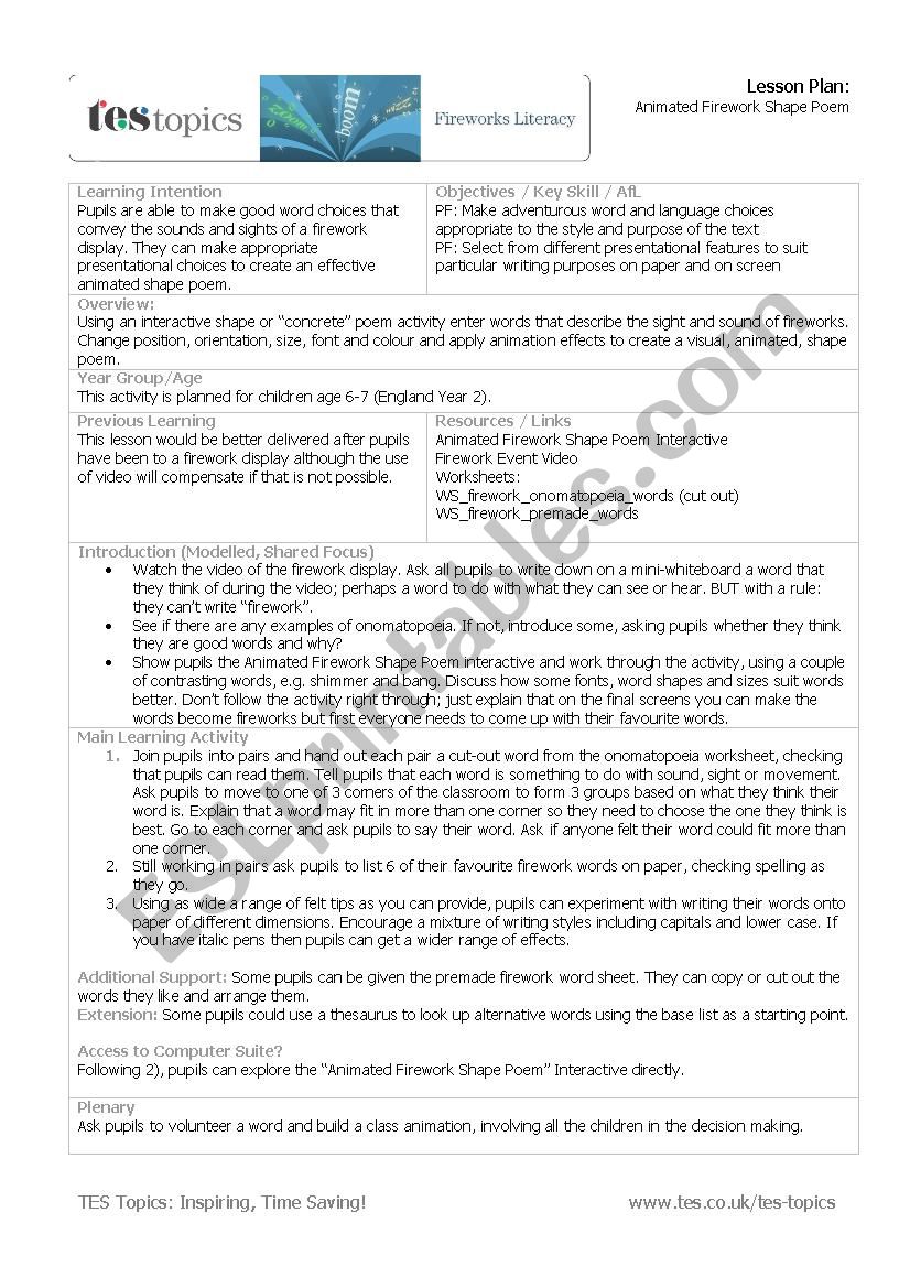 lesson plan worksheet