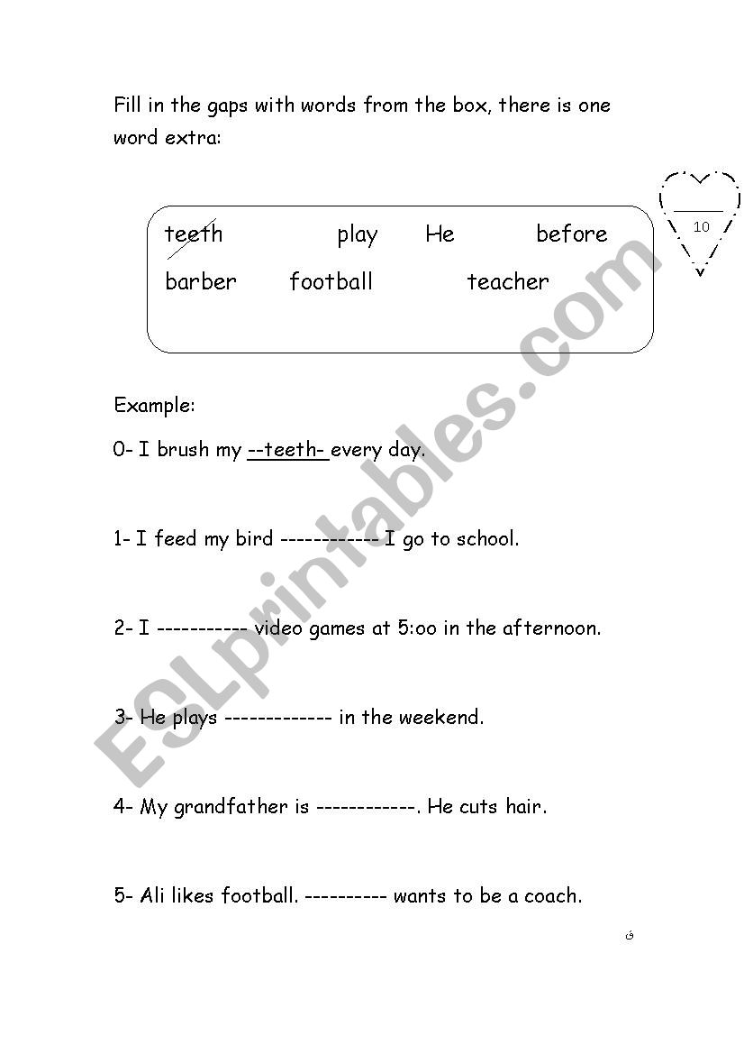 fill in the gab worksheet