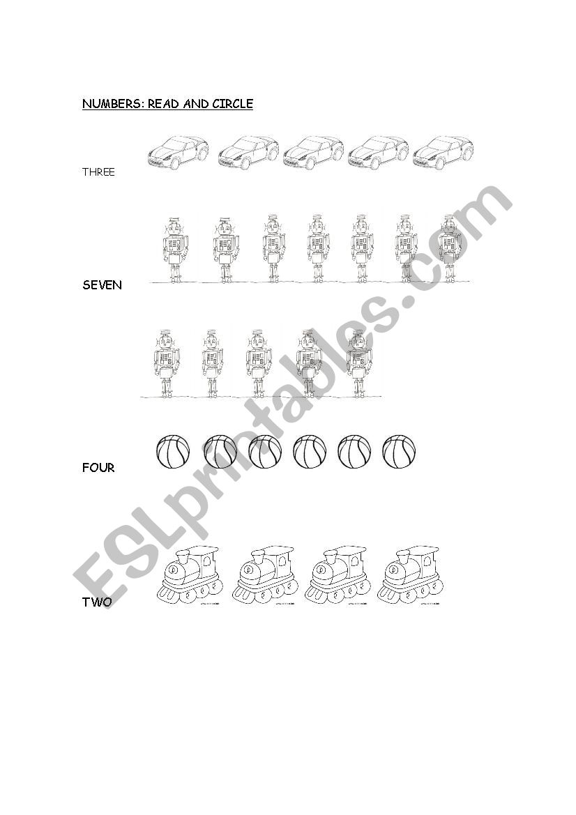 Colours and Numbers worksheet