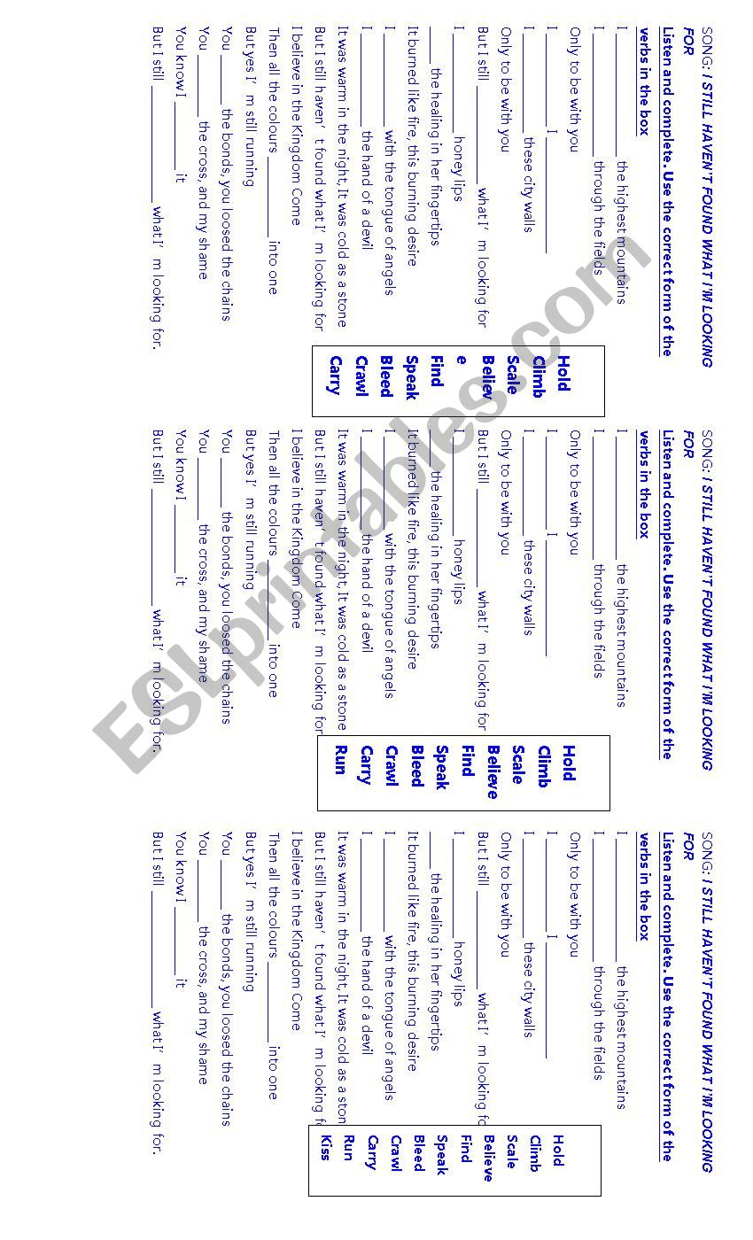 song I still havenÂ´t found U2