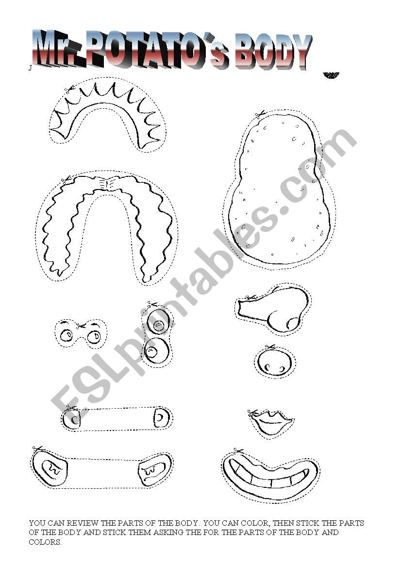 MR POTATOs BODY! worksheet