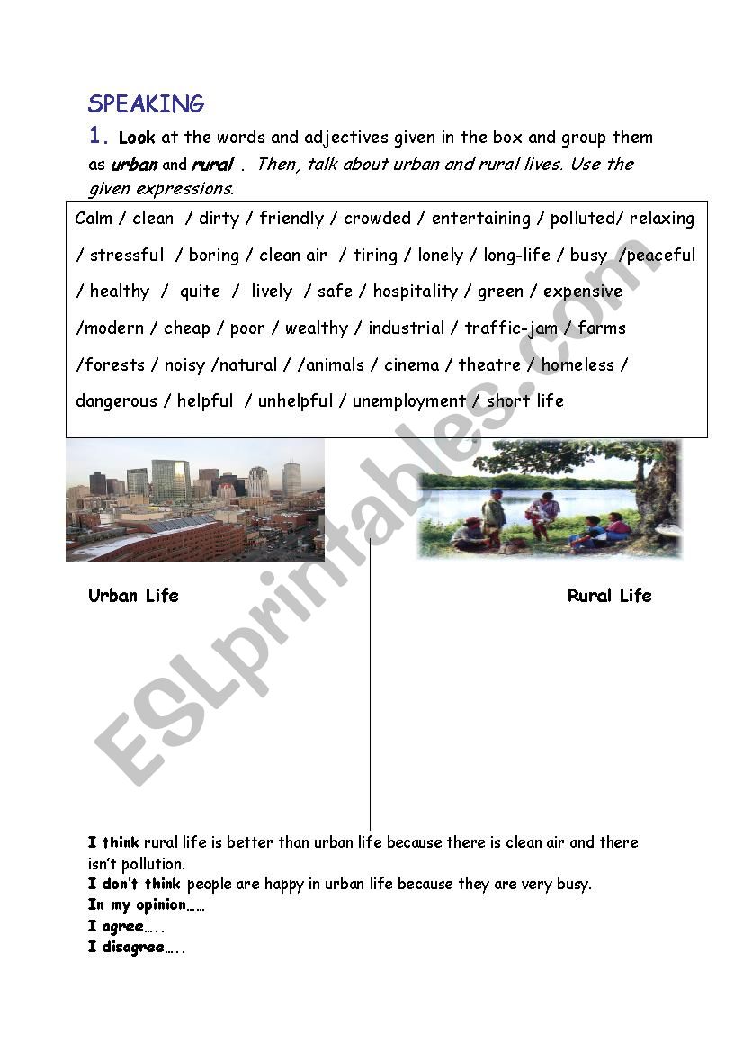 speaking worksheet