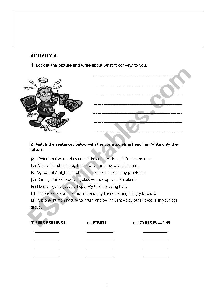 Todays  Teenagers  worksheet