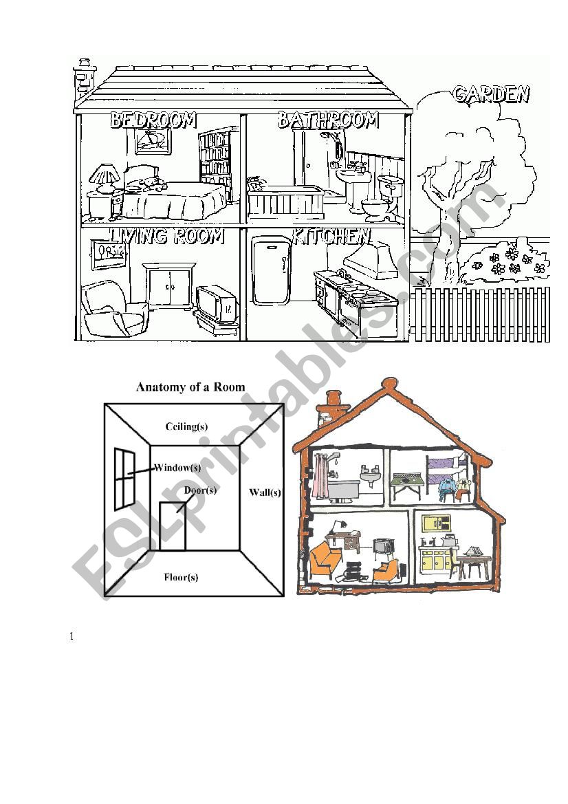 rooms in the house worksheet