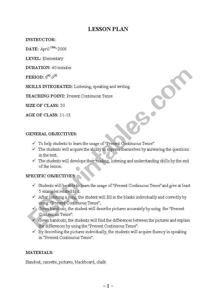 lesson plan worksheet