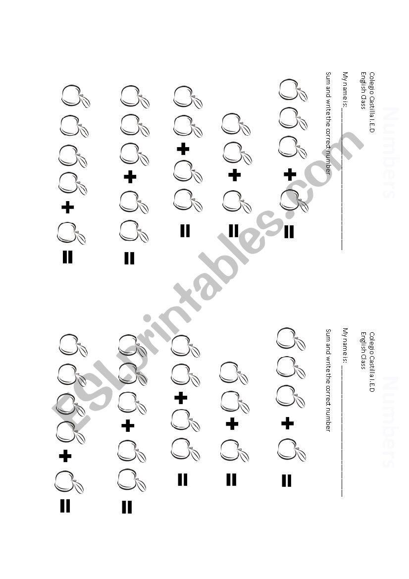 Sum & Write  worksheet