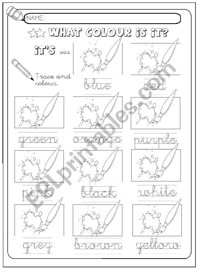 Colour trace worksheet