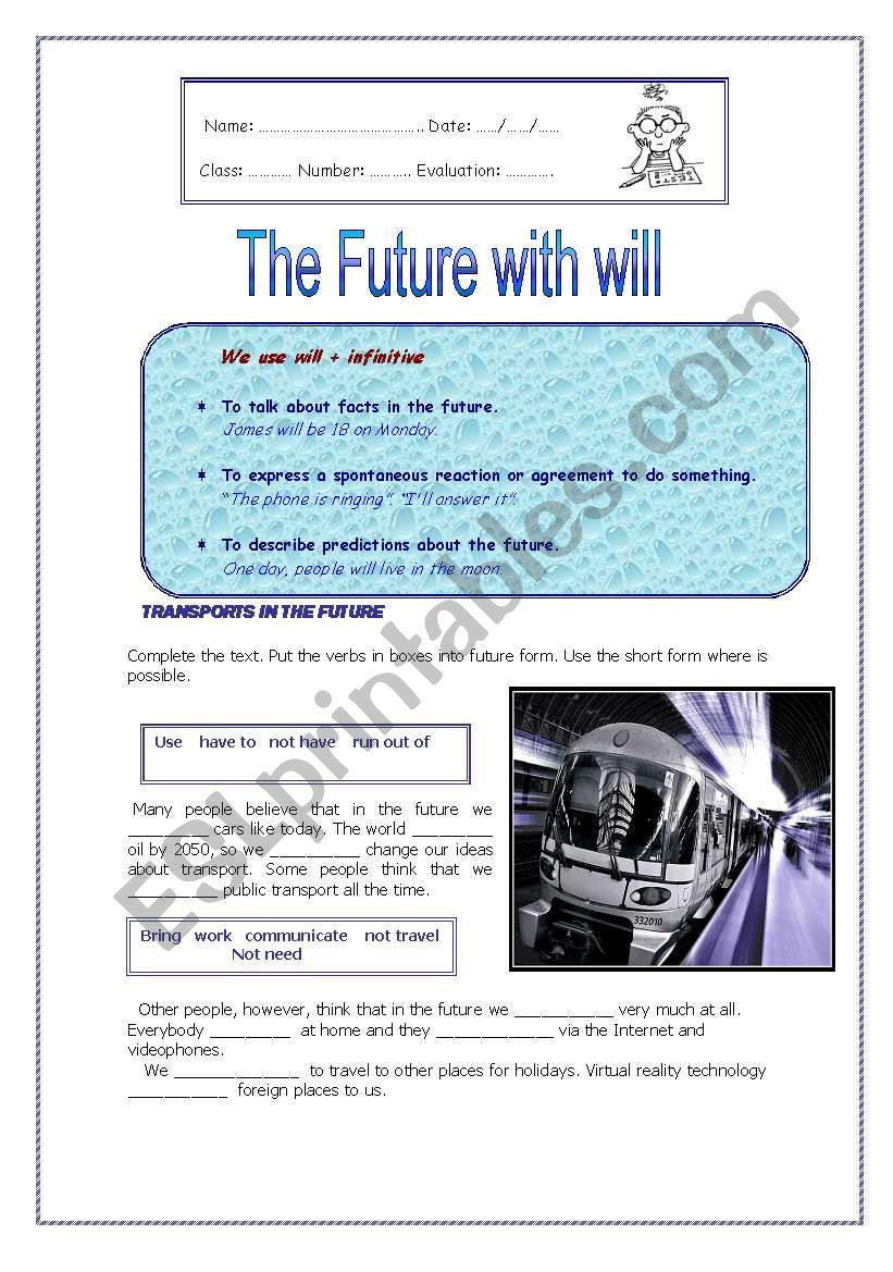 The future with will  worksheet