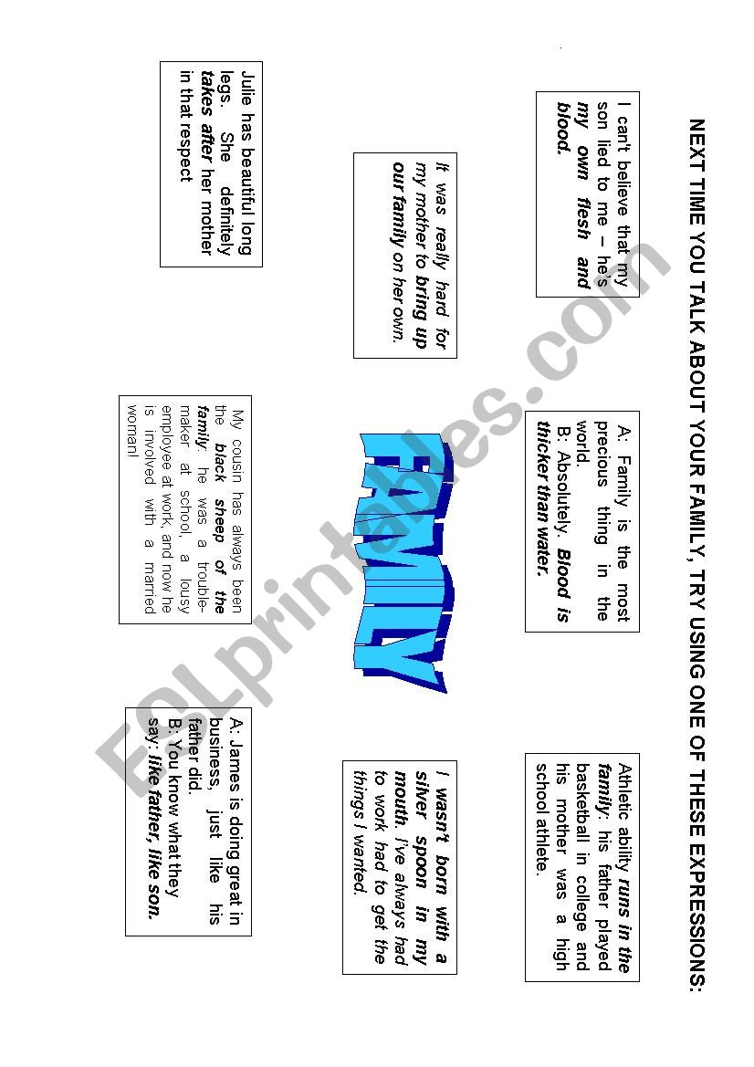 BUILD UP YOUR VOCABULARY - FAMILY