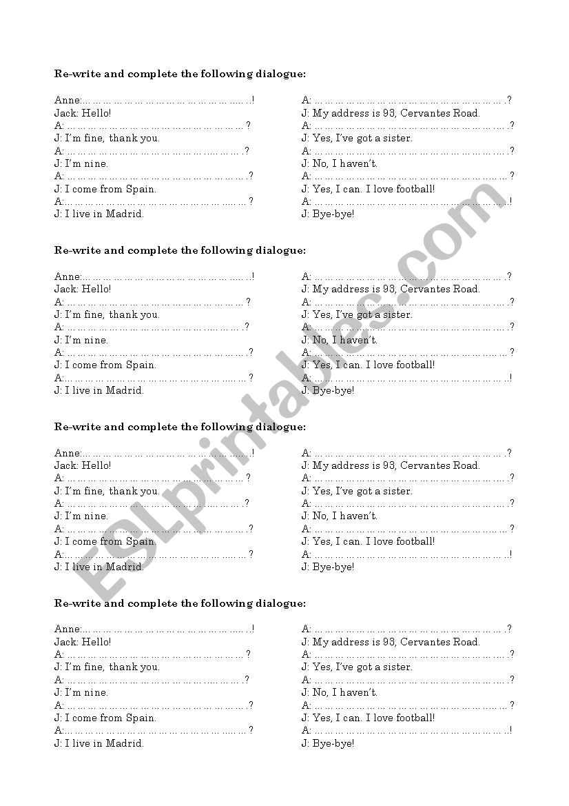 interview worksheet