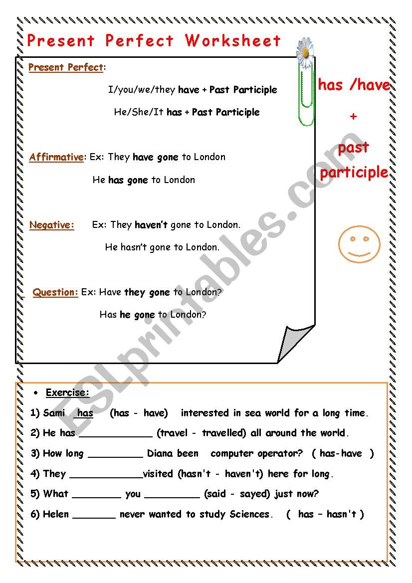 Present Prefect worksheet