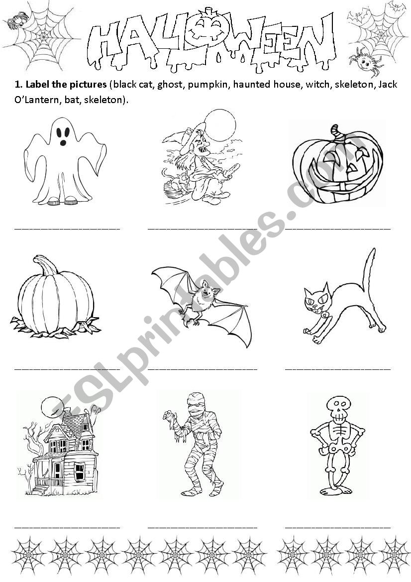 halloween vocaburay worksheet